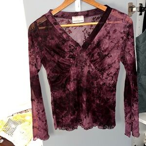 90’s WHIMSIGOTH Vintage Sheer Purple Top